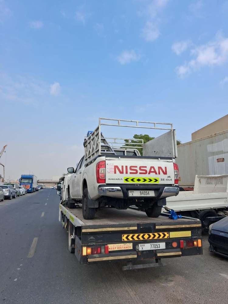 Nissan Navara pickup secured on a Zubair Recovery flatbed
